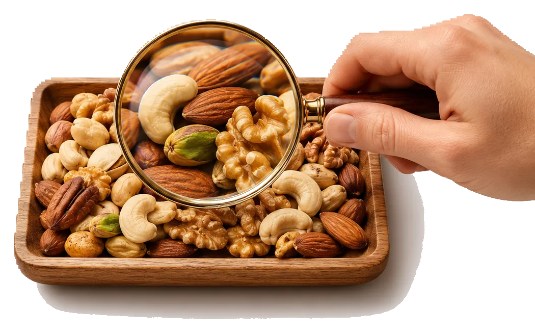 Grade and quality inspection of nuts before dispatch