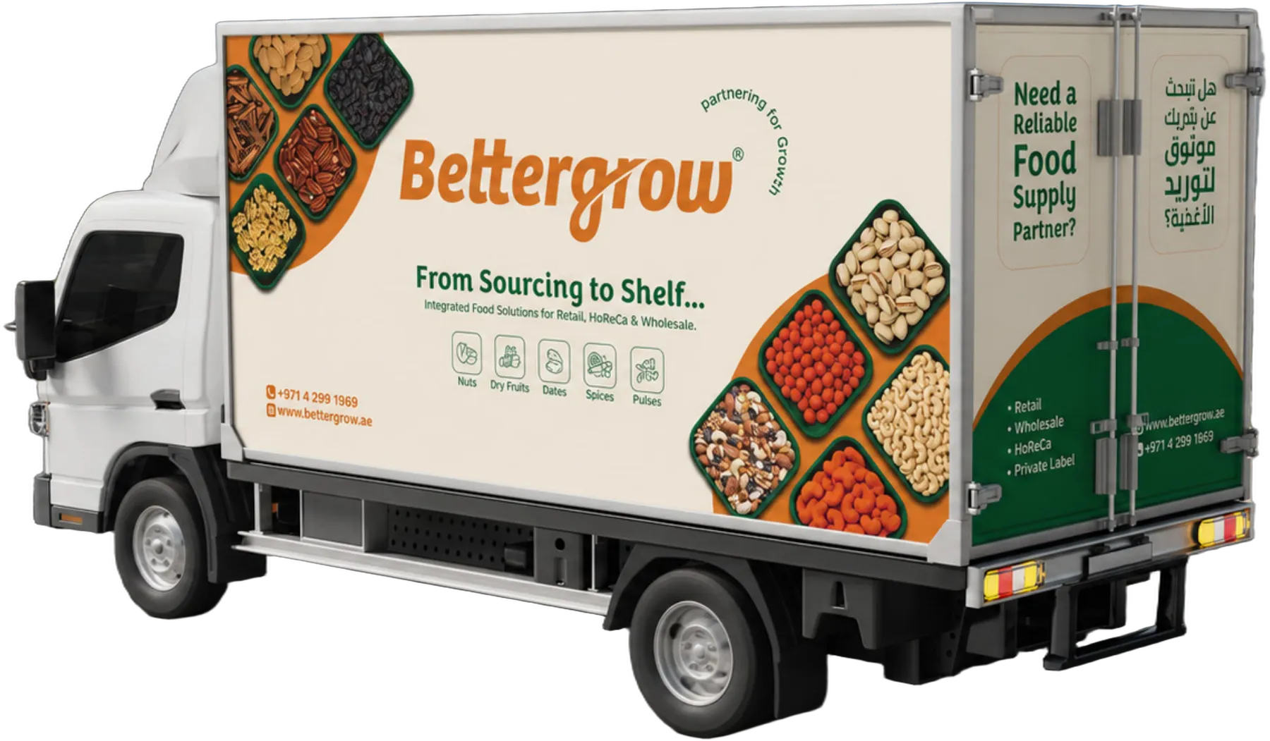 BetterGrow own delivery fleet, across the UAE on planned routes
